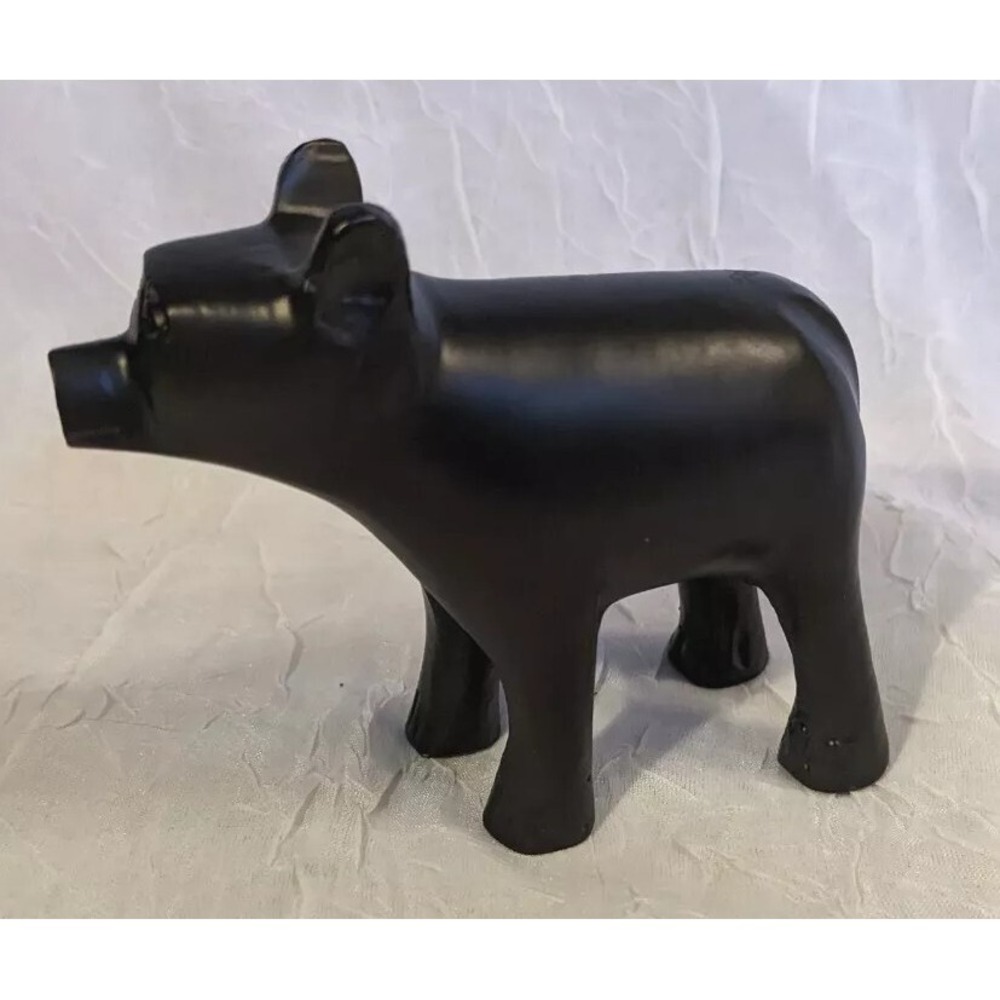 Cast Metal Bear Pig Figurine Cub Black Animal Carved Folk Art Forest Farm Fun 3" - Picture 3 of 15
